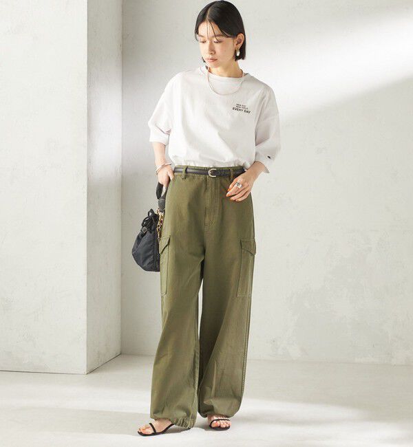 SHIPS for women「【一部WEB限定/ SHIPS別注】Champion: 5分袖 ロゴ プリント TEE」|Tシャツ・カットソー|