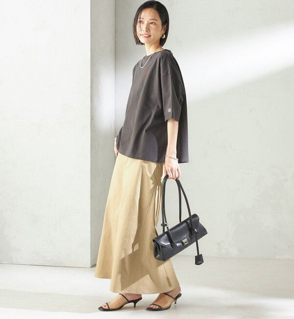 SHIPS for women「【一部WEB限定/ SHIPS別注】Champion: 5分袖 ロゴ プリント TEE」|Tシャツ・カットソー|