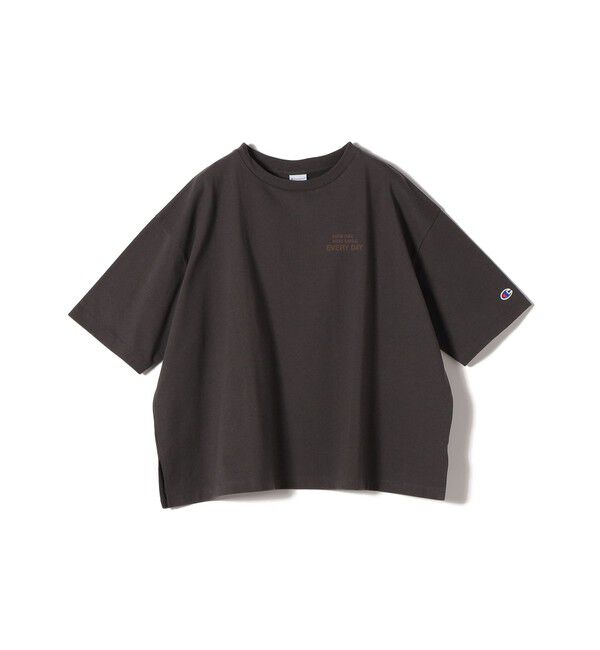 SHIPS for women「【一部WEB限定/ SHIPS別注】Champion: 5分袖 ロゴ プリント TEE」|Tシャツ・カットソー|