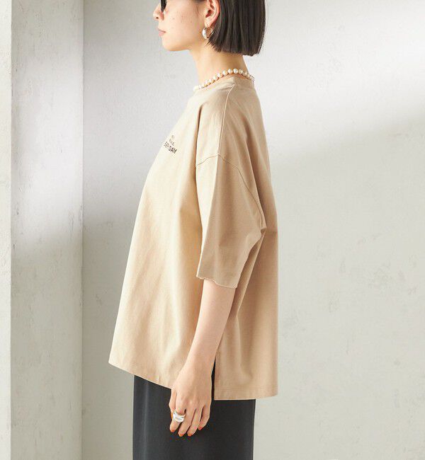 SHIPS for women「【一部WEB限定/ SHIPS別注】Champion: 5分袖 ロゴ プリント TEE」|Tシャツ・カットソー|