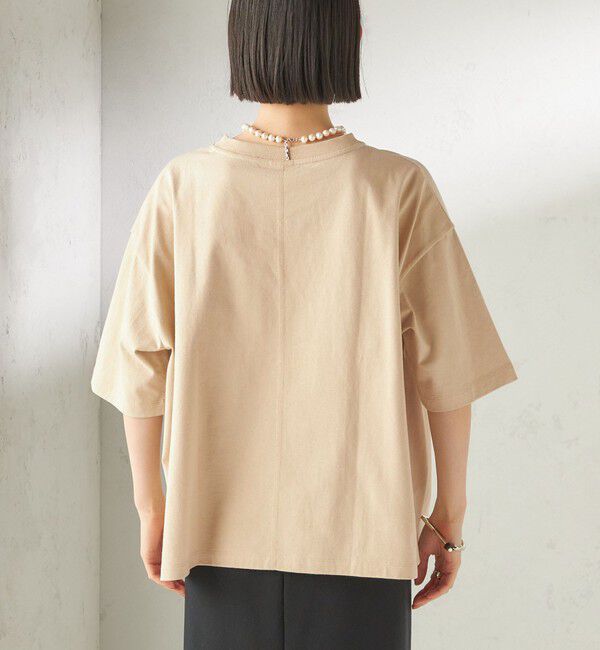 SHIPS for women「【一部WEB限定/ SHIPS別注】Champion: 5分袖 ロゴ プリント TEE」|Tシャツ・カットソー|