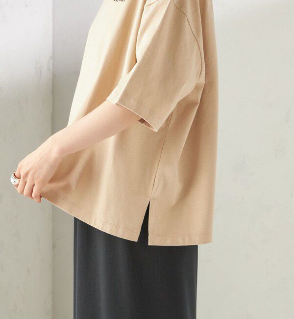 SHIPS for women「【一部WEB限定/ SHIPS別注】Champion: 5分袖 ロゴ プリント TEE」|Tシャツ・カットソー|
