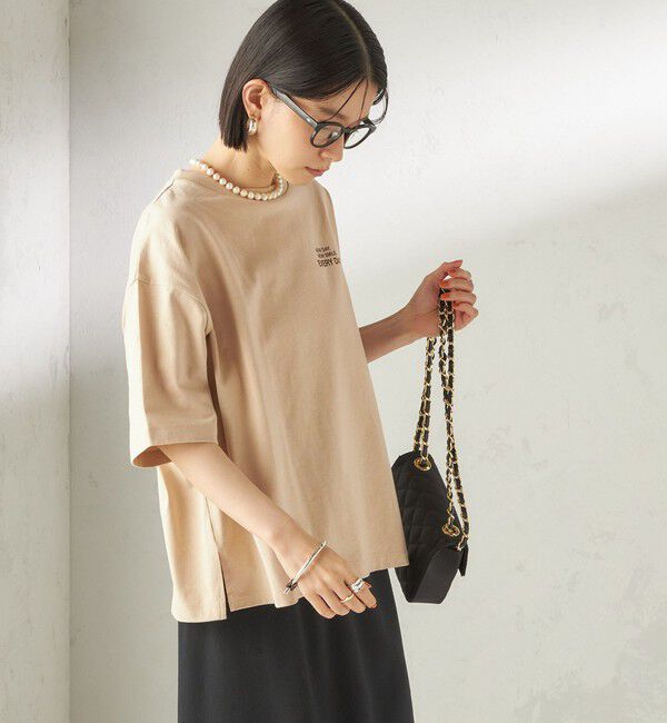 SHIPS for women「【一部WEB限定/ SHIPS別注】Champion: 5分袖 ロゴ プリント TEE」|Tシャツ・カットソー|