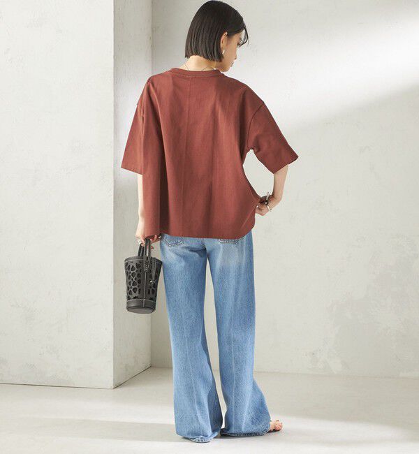 SHIPS for women「【一部WEB限定/ SHIPS別注】Champion: 5分袖 ロゴ プリント TEE」|Tシャツ・カットソー|