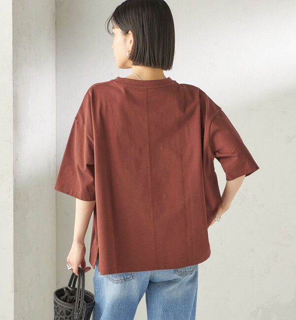 SHIPS for women「【一部WEB限定/ SHIPS別注】Champion: 5分袖 ロゴ プリント TEE」|Tシャツ・カットソー|