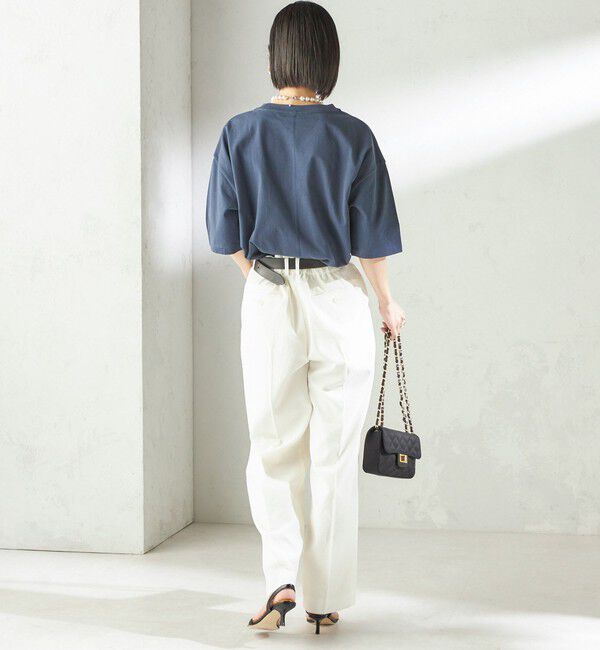 SHIPS for women「【一部WEB限定/ SHIPS別注】Champion: 5分袖 ロゴ プリント TEE」|Tシャツ・カットソー|
