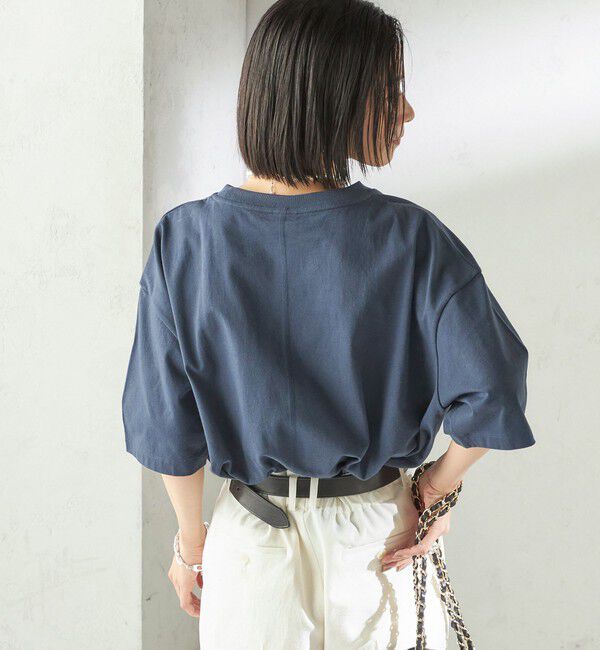 SHIPS for women「【一部WEB限定/ SHIPS別注】Champion: 5分袖 ロゴ プリント TEE」|Tシャツ・カットソー|