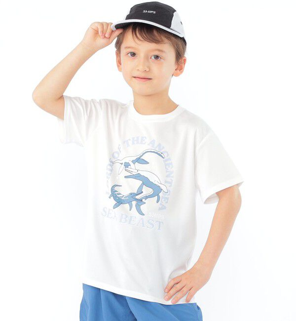 SHIPS KIDS「SHIPS KIDS:100～130cm /〈接触冷感/吸水速乾〉シービースト 半袖 Tシャツ」|Tシャツ・カットソー|オフホワイト