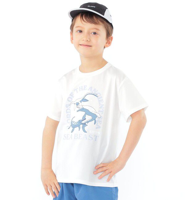SHIPS KIDS「SHIPS KIDS:100～130cm /〈接触冷感/吸水速乾〉シービースト 半袖 Tシャツ」|Tシャツ・カットソー|