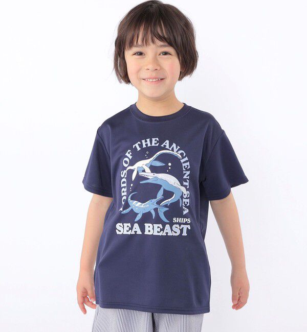 SHIPS KIDS「SHIPS KIDS:100～130cm /〈接触冷感/吸水速乾〉シービースト 半袖 Tシャツ」|Tシャツ・カットソー|