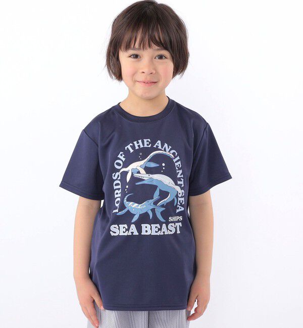 SHIPS KIDS「SHIPS KIDS:100～130cm /〈接触冷感/吸水速乾〉シービースト 半袖 Tシャツ」|Tシャツ・カットソー|