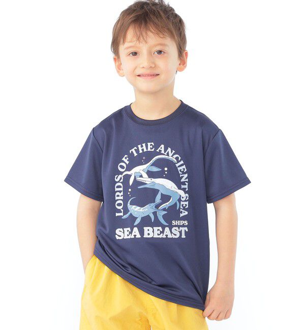 SHIPS KIDS「SHIPS KIDS:100～130cm /〈接触冷感/吸水速乾〉シービースト 半袖 Tシャツ」|Tシャツ・カットソー|