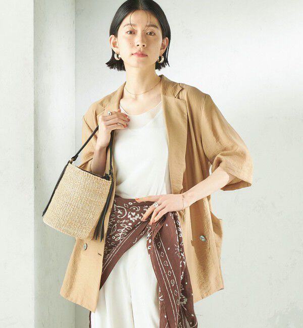 SHIPS for women「【実力派ベーシック】〈手洗い可能〉シルク混 シアー 羽織 半袖 ジャケット」|テーラードジャケット|