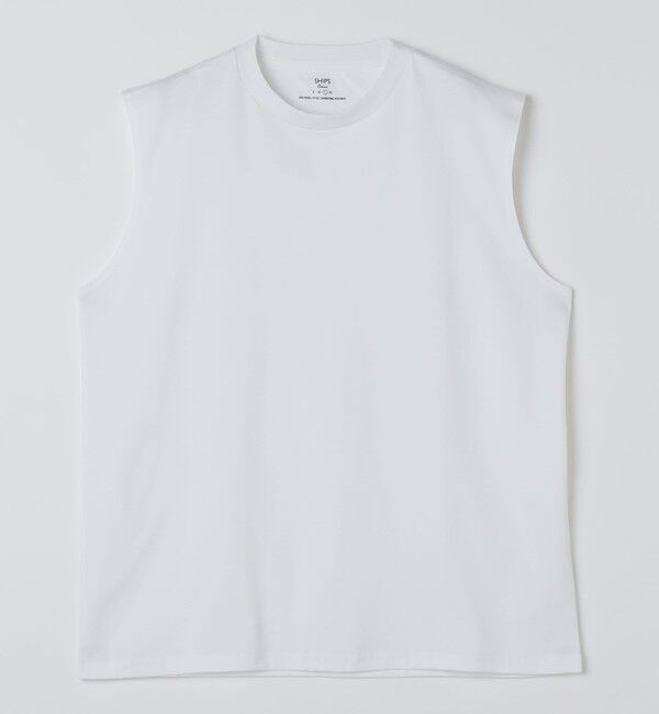 SHIPS Colors 「SHIPS Colors:〈抗菌防臭・接触冷感〉シルケット コットン ノースリーブ Tシャツ」|タンクトップ|