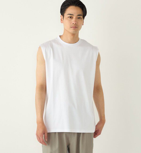 SHIPS Colors 「SHIPS Colors:〈抗菌防臭・接触冷感〉シルケット コットン ノースリーブ Tシャツ」|タンクトップ|