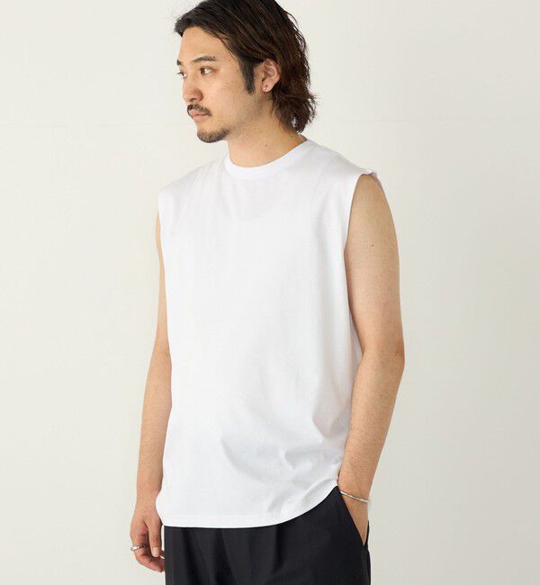 SHIPS Colors 「SHIPS Colors:〈抗菌防臭・接触冷感〉シルケット コットン ノースリーブ Tシャツ」|タンクトップ|