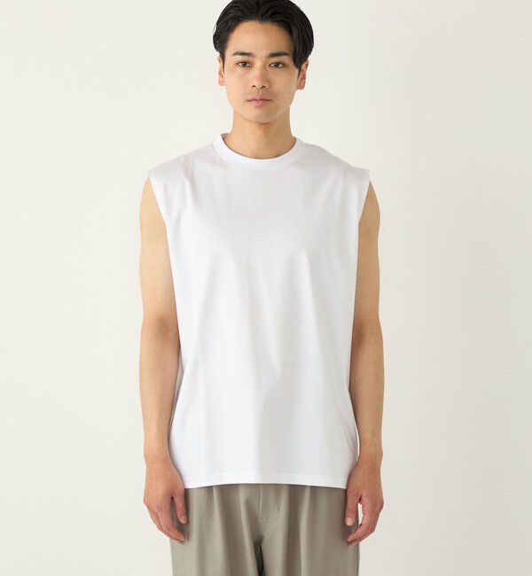 SHIPS Colors 「SHIPS Colors:〈抗菌防臭・接触冷感〉シルケット コットン ノースリーブ Tシャツ」|タンクトップ|