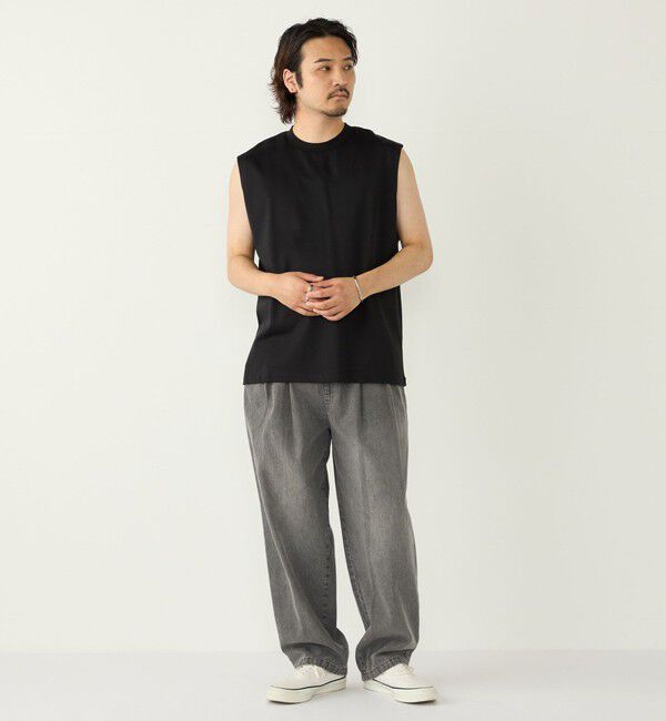 SHIPS Colors 「SHIPS Colors:〈抗菌防臭・接触冷感〉シルケット コットン ノースリーブ Tシャツ」|タンクトップ|