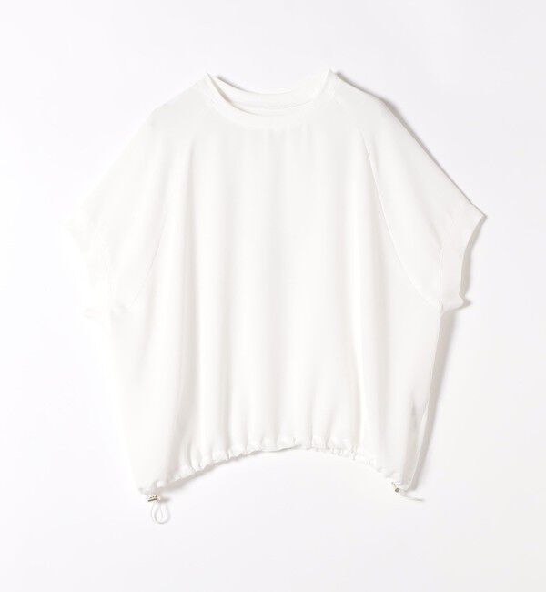 quaranciel「quaranciel:〈手洗い可能〉ジョーゼット ハーフスリーブ ドロスト ルーズ ブラウス」|シャツ・ブラウス|
