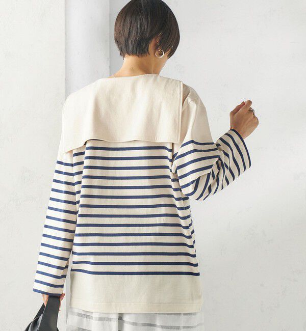 SHIPS for women「【SHIPS別注】Le minor: ボーダー セーラーカラー プルオーバー」|Tシャツ・カットソー|