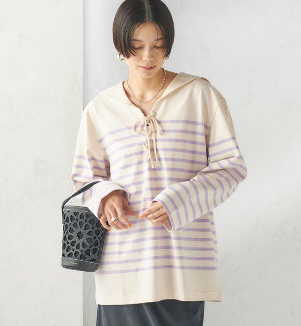 SHIPS for women「【SHIPS別注】Le minor: ボーダー セーラーカラー プルオーバー」|Tシャツ・カットソー|
