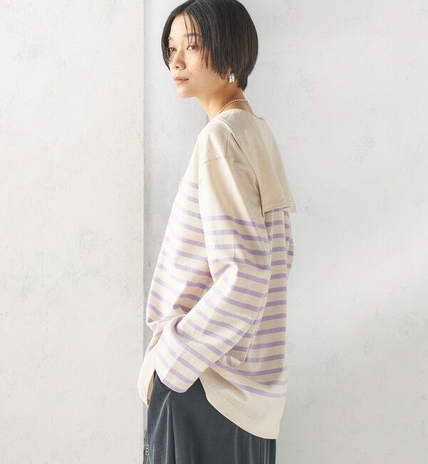 SHIPS for women「【SHIPS別注】Le minor: ボーダー セーラーカラー プルオーバー」|Tシャツ・カットソー|