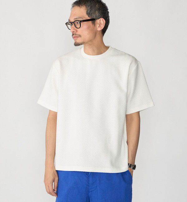 SHIPS「SHIPS: 膨れジャカード ショートスリーブ Tシャツ」|Tシャツ・カットソー|