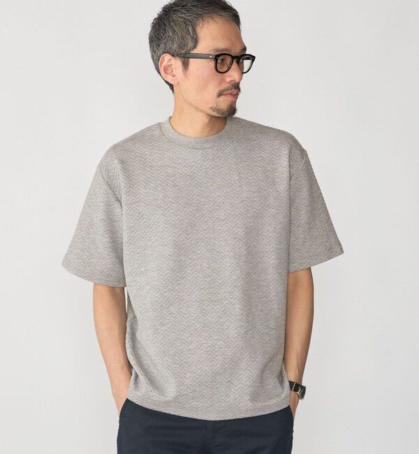 SHIPS「SHIPS: 膨れジャカード ショートスリーブ Tシャツ」|Tシャツ・カットソー|