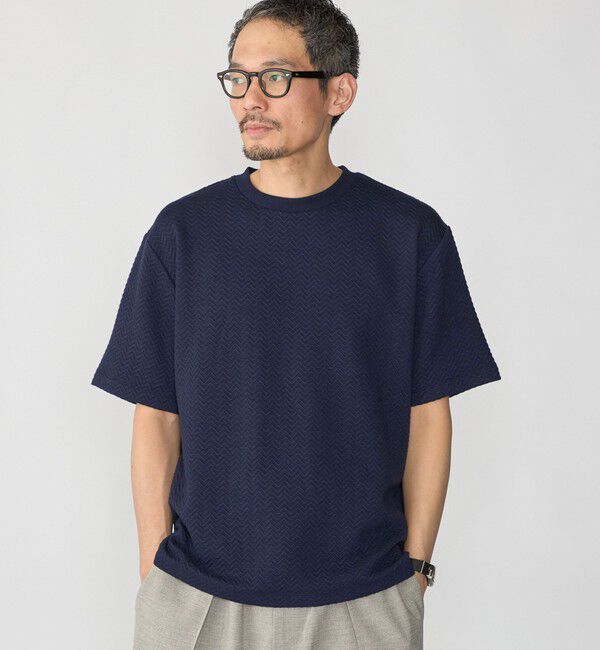 SHIPS「SHIPS: 膨れジャカード ショートスリーブ Tシャツ」|Tシャツ・カットソー|