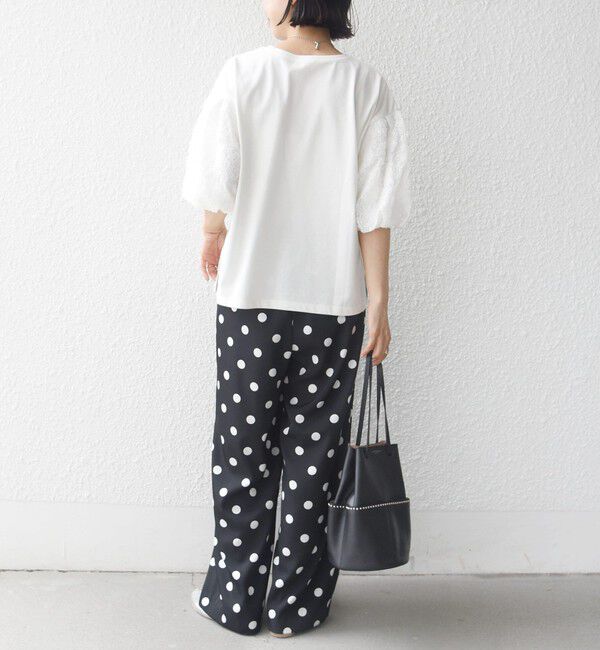 SHIPS for women「【WEB限定】〈接触冷感/UVカット/汗染み防止加工〉FUNCTION 袖 レース プルオーバー」|Tシャツ・カットソー|