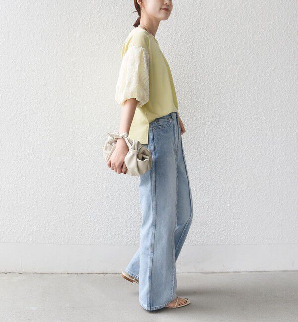 SHIPS for women「【WEB限定】〈接触冷感/UVカット/汗染み防止加工〉FUNCTION 袖 レース プルオーバー」|Tシャツ・カットソー|