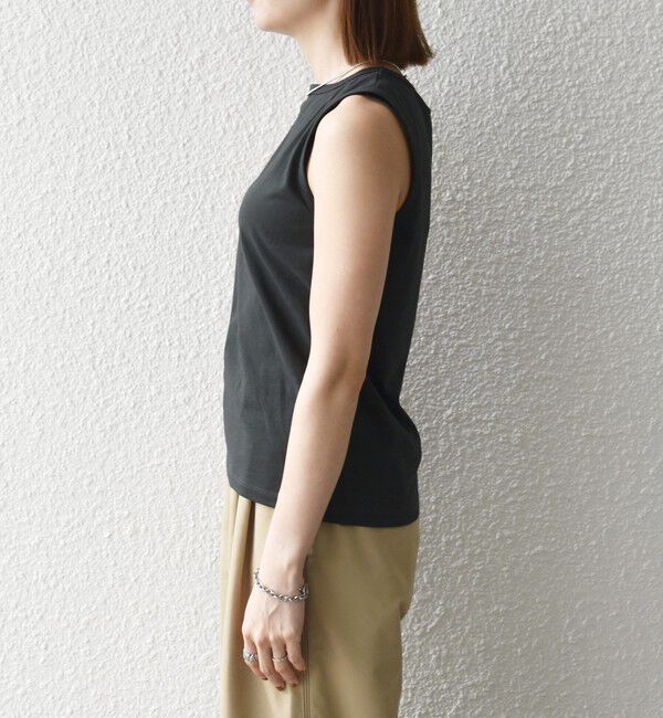 SHIPS any「《予約》SHIPS any:〈洗濯機可能〉レイヤード ノースリ TEE &times; カーディガン セット」|Tシャツ・カットソー|