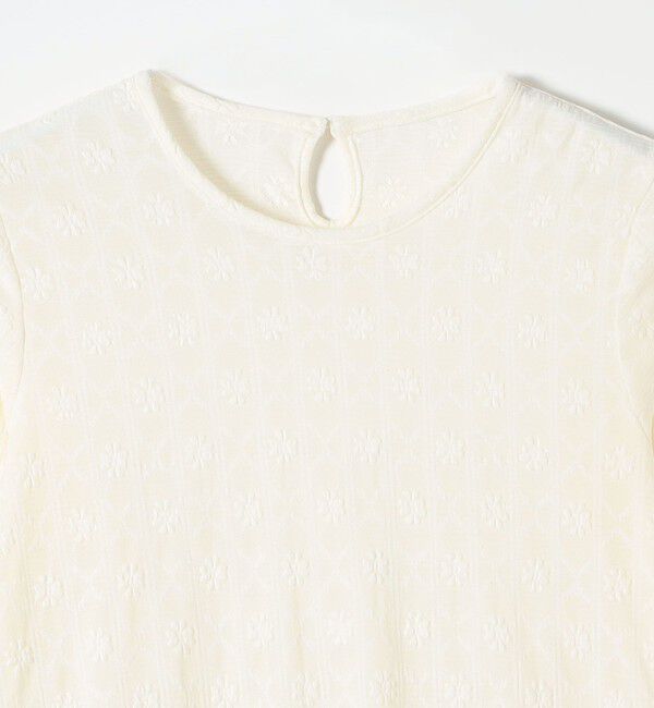 SHIPS any「《予約》SHIPS any:〈洗濯機可能〉フラワー レース ジャカード フリル ヘム プルオーバー」|Tシャツ・カットソー|