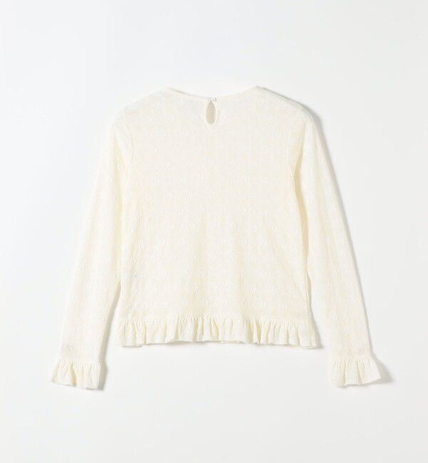 SHIPS any「《予約》SHIPS any:〈洗濯機可能〉フラワー レース ジャカード フリル ヘム プルオーバー」|Tシャツ・カットソー|