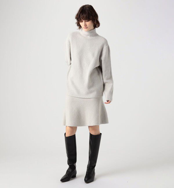 Ballsey「ウールシルクストレッチブークレー フレアミニスカート」|フレア|