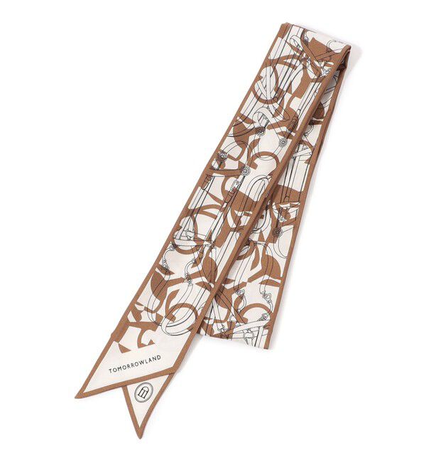 TOMORROWLAND GOODS「ATELIER TOMORROW BIT MOTIF BANDEAU シルクスカーフ」|バンダナ・スカーフ|44 ベージュ系