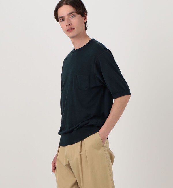 TOMORROWLAND MENS「TOMORROWLAND tricot プライムシルク ハイゲージ クルーネックニットTシャツ」|ニット・セーター|