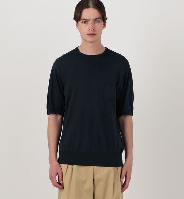 TOMORROWLAND MENS「TOMORROWLAND tricot プライムシルク ハイゲージ クルーネックニットTシャツ」|ニット・セーター|