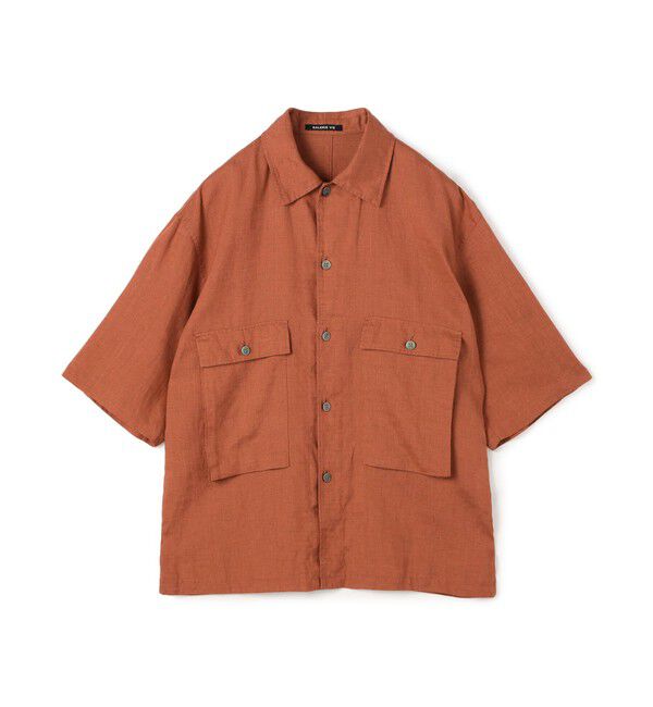 GALERIE VIE「リネンポプリン ハーフスリーブシャツ」|シャツ・ブラウス|37 レッド