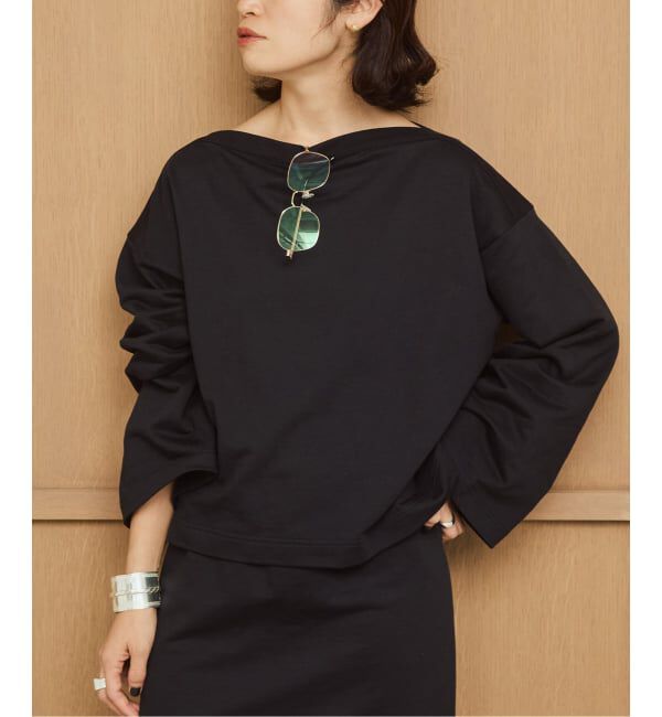 VERMEIL par iena「Minimal Volume トップス」|スウェット・ジャージ|ブラック