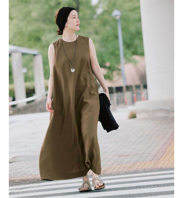 IENA「《手洗い可》EN ノースリーブワンピース」|ワンピース|