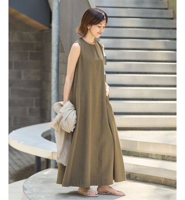 IENA「《手洗い可》EN ノースリーブワンピース」|ワンピース|