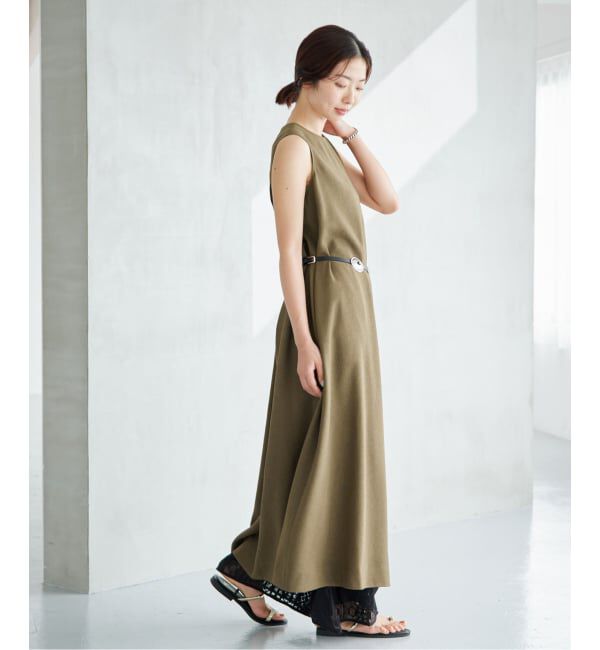 IENA「《手洗い可》EN ノースリーブワンピース」|ワンピース|