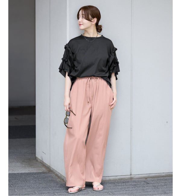 IENA「《手洗い可能》袖ギャザーフリルカットソー」|Tシャツ・カットソー|