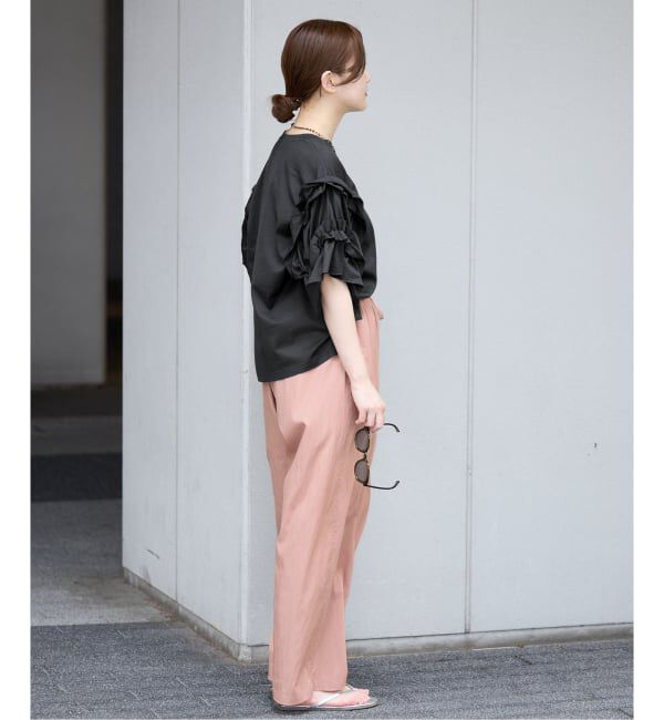IENA「《手洗い可能》袖ギャザーフリルカットソー」|Tシャツ・カットソー|