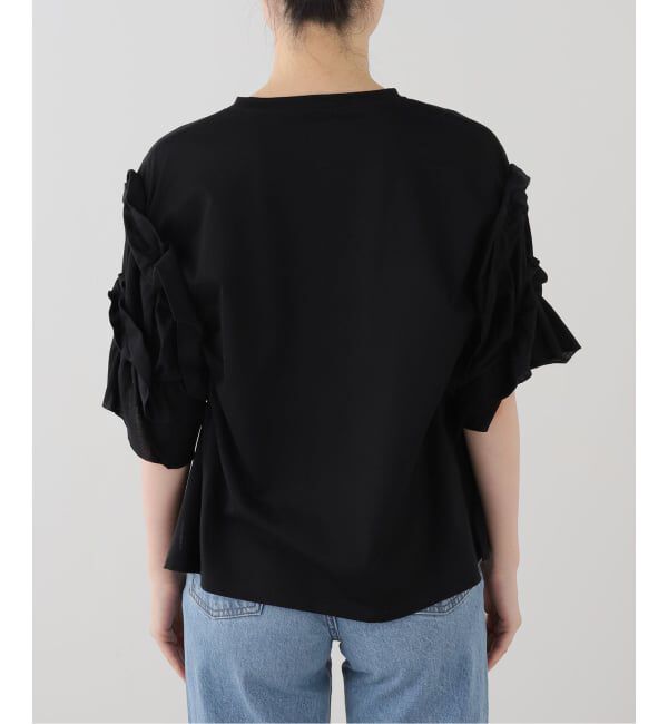 IENA「《手洗い可能》袖ギャザーフリルカットソー」|Tシャツ・カットソー|