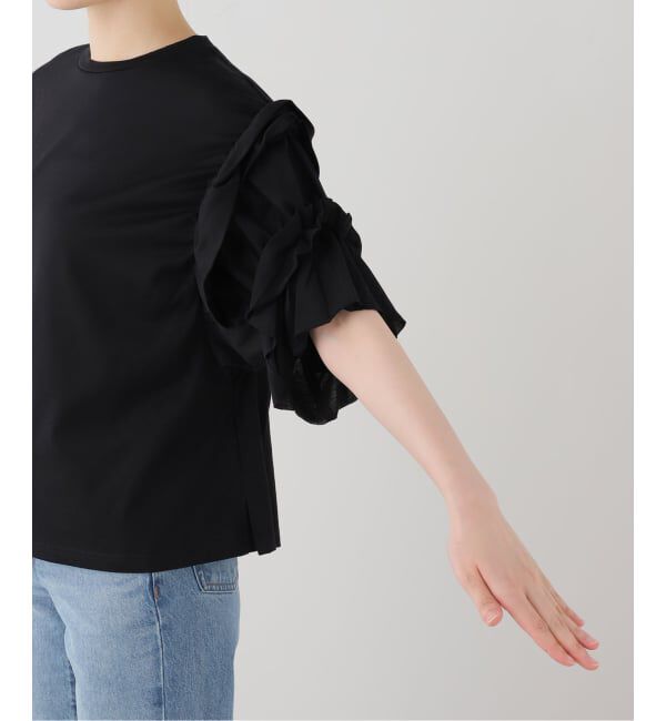 IENA「《手洗い可能》袖ギャザーフリルカットソー」|Tシャツ・カットソー|