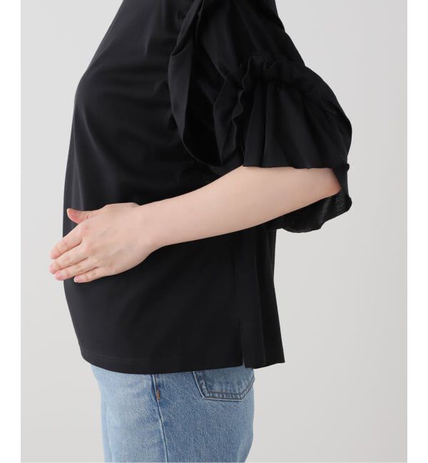 IENA「《手洗い可能》袖ギャザーフリルカットソー」|Tシャツ・カットソー|