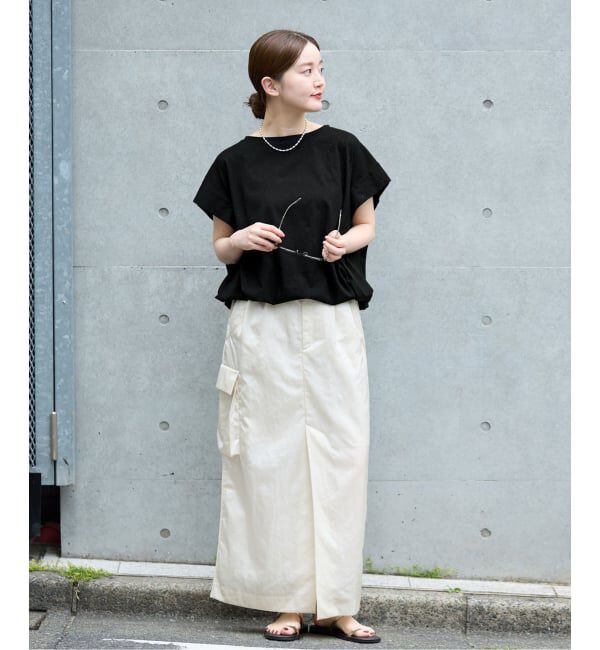 IENA「《追加2/接触冷感》フレンチタックスリーブ ドロストTシャツ」|Tシャツ・カットソー|