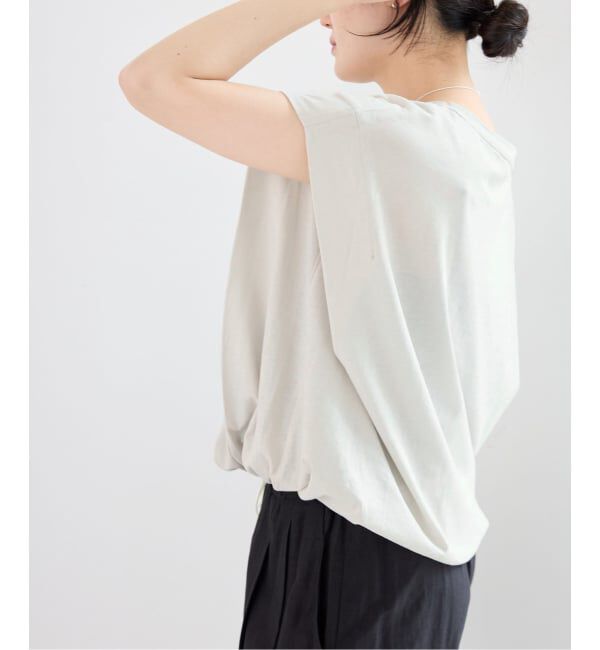 IENA「《追加2/接触冷感》フレンチタックスリーブ ドロストTシャツ」|Tシャツ・カットソー|